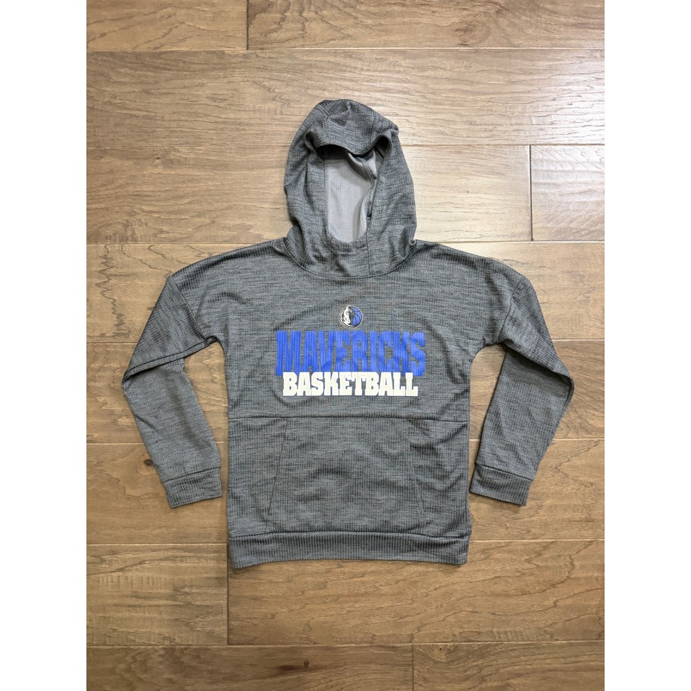 NBA Dallas Mavericks Youth Basketball Hoodie Grey Textured Pullover‎ Sweatshirt